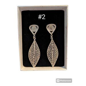 Filigree Oval designs pure silver summer Model handmade earrings Fine elegant